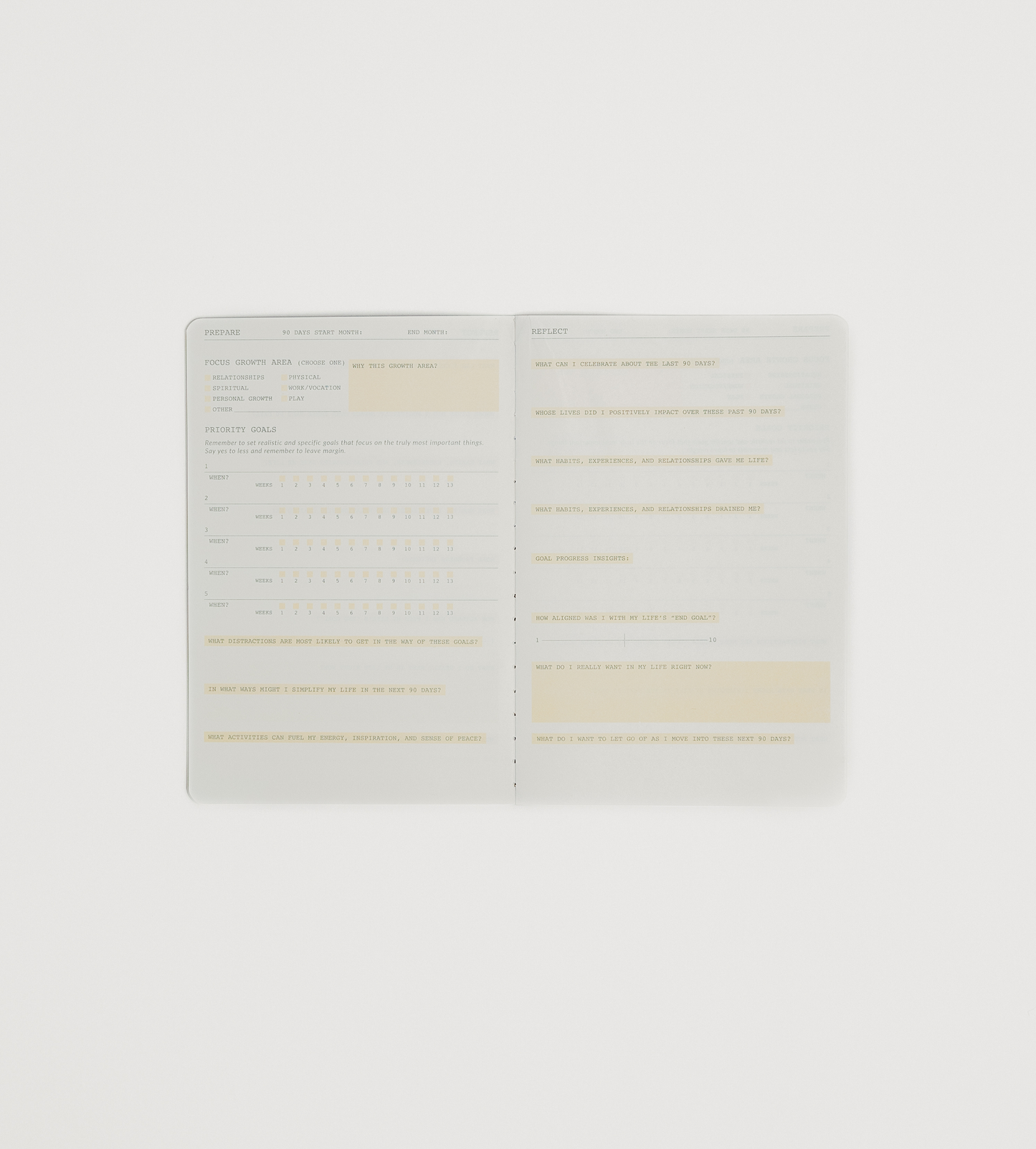 Monk Manual Extension Pack - 12 Month Goals + Calendar